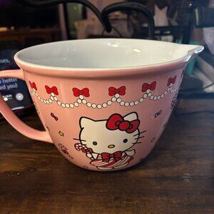 Hello Kitty large Ceramic Mixing Bowl with Holiday Pattern.